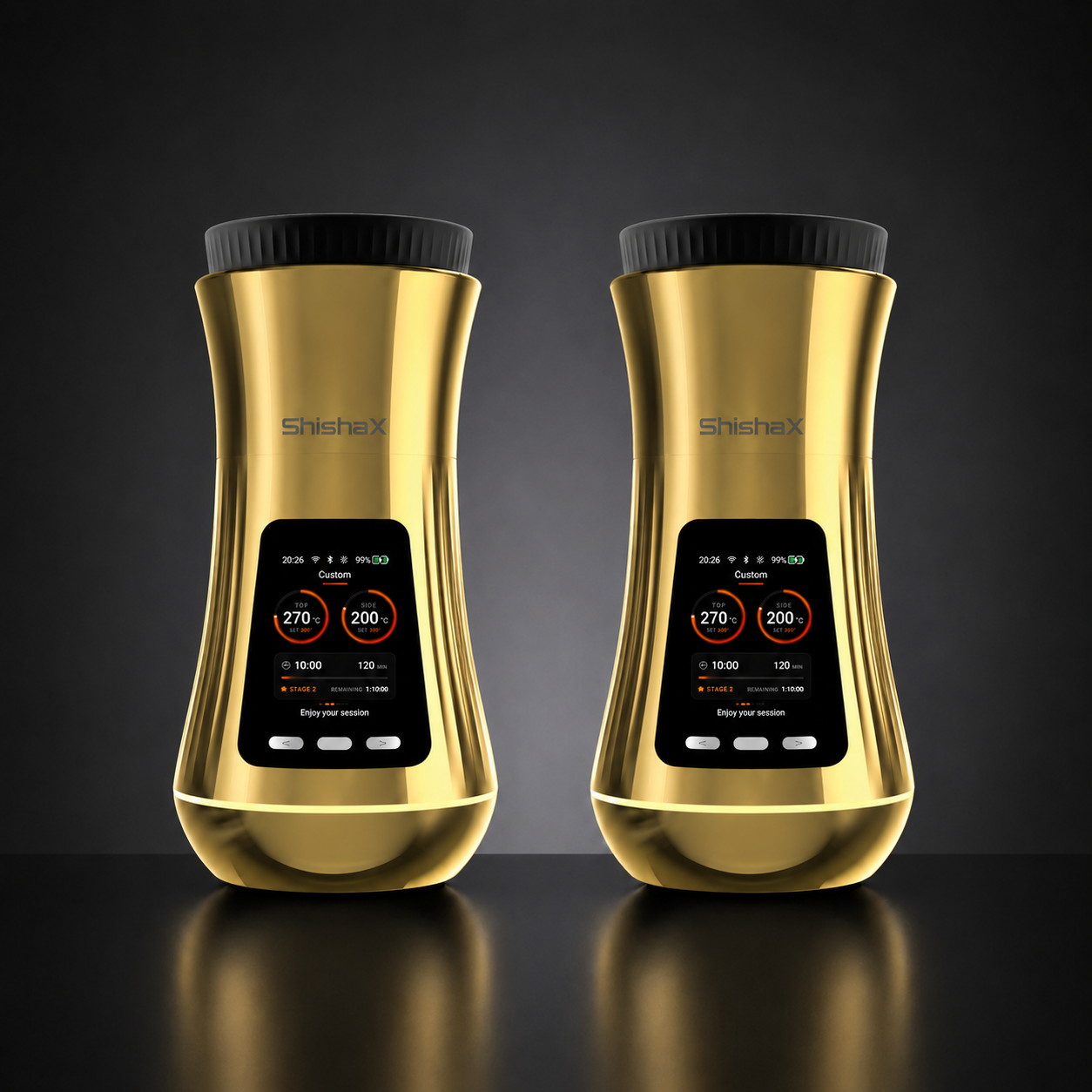 VOLTA DUO Pack Gold electric hookah set by ShishaX