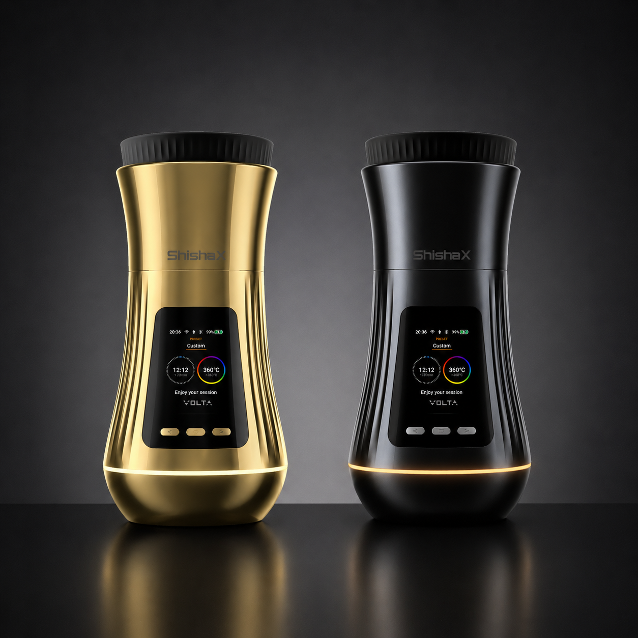 VOLTA DUO Pack Black and Gold β one black and one gold electric hookah heater by ShishaX