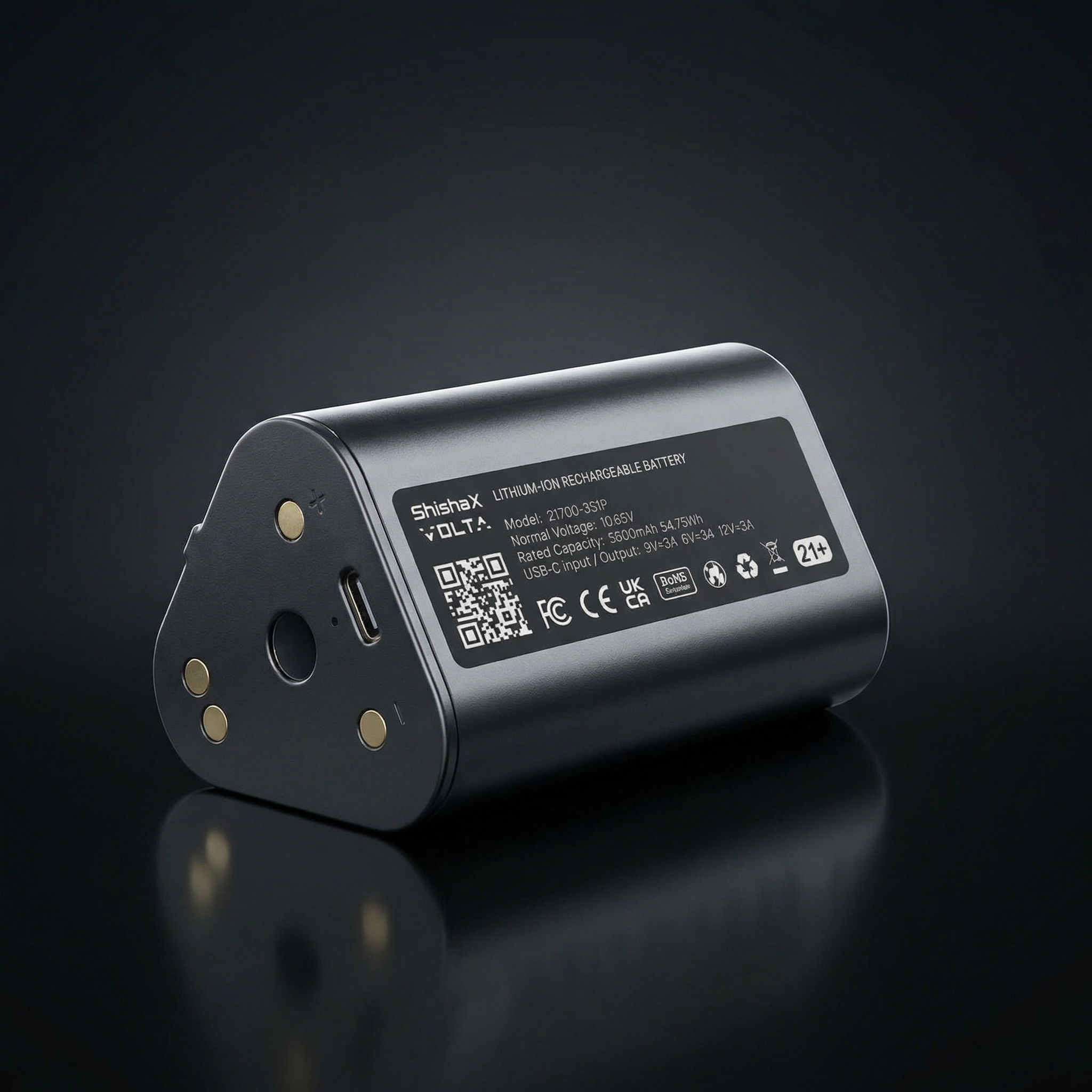 Volta by ShishaX Swappable Rechargeable Battery for electric hookah.