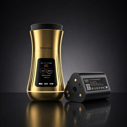 VOLTA Travel Kit 24K Gold — portable electric hookah heater with carry case and battery by ShishaX