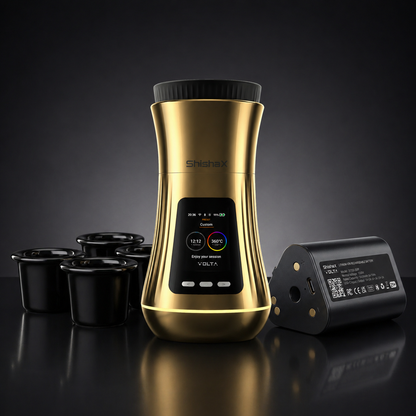 VOLTA Essentials Kit 24K Gold — electric hookah heater with ceramic chambers and battery by ShishaX