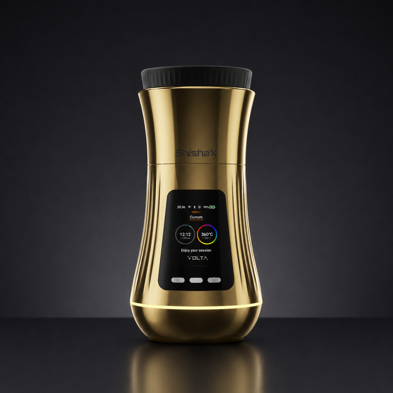 VOLTA 24K Gold electric hookah heater included in the Travel Kit