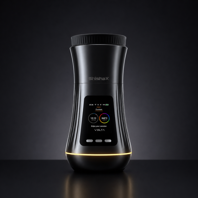 VOLTA Black electric hookah heater included in the Travel Kit